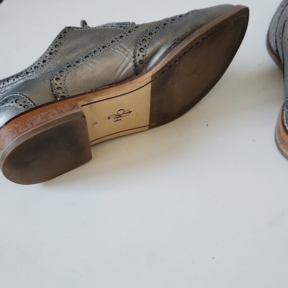 COLE HAAN | Metallic Gray Oxford Shoes Lace Silver Sz 5 - Picture 5 of 5
